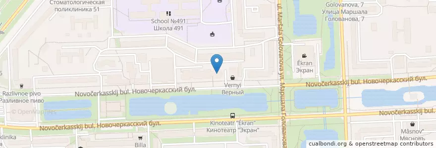 Mapa de ubicacion de Подушкин en Rússia, Distrito Federal Central, Москва, Юго-Восточный Административный Округ, Район Марьино.