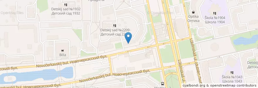 Mapa de ubicacion de Гемотест en روسیه, Центральный Федеральный Округ, Москва, Юго-Восточный Административный Округ, Район Марьино.