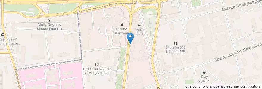 Mapa de ubicacion de Шоколадница en Rusia, Distrito Federal Central, Москва, Distrito Administrativo Central, Район Замоскворечье.