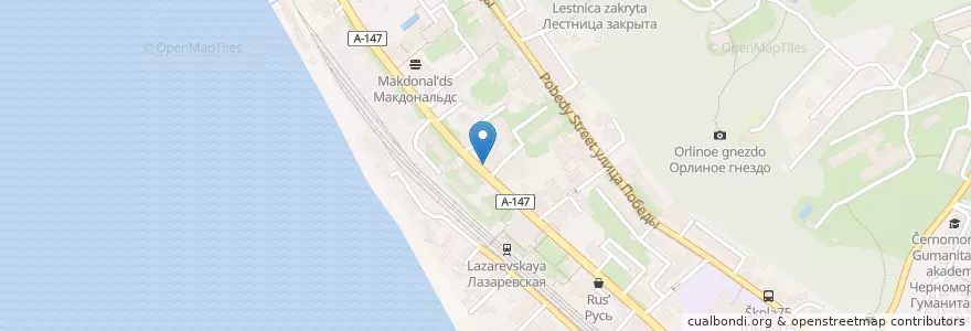 Mapa de ubicacion de Дары моря en Rusya Federasyonu, Южный Федеральный Округ, Krasnodar Krayı.