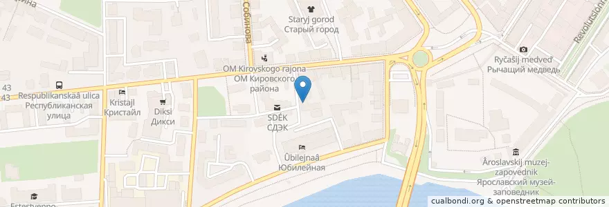 Mapa de ubicacion de Пятое авеню en Russland, Föderationskreis Zentralrussland, Oblast Jaroslawl, Ярославский Район, Городской Округ Ярославль.