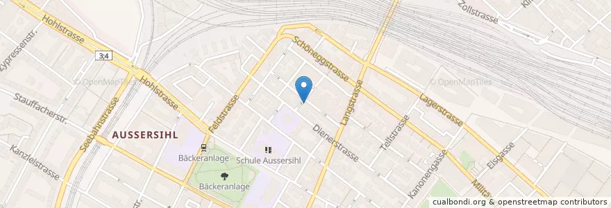 Mapa de ubicacion de Bar 63 chez Sylvia en 瑞士, 蘇黎世, Bezirk Zürich, Zürich.