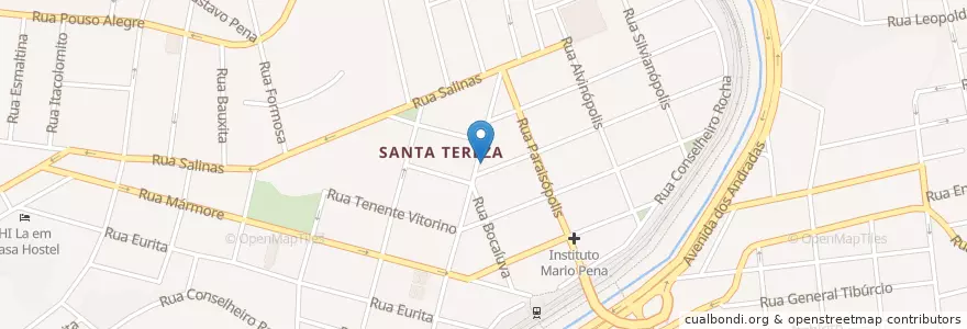 Mapa de ubicacion de Estação Santê en ブラジル, 南東部地域, ミナス ジェライス, Região Geográfica Intermediária De Belo Horizonte, Região Metropolitana De Belo Horizonte, Microrregião Belo Horizonte, ベロオリゾンテ.