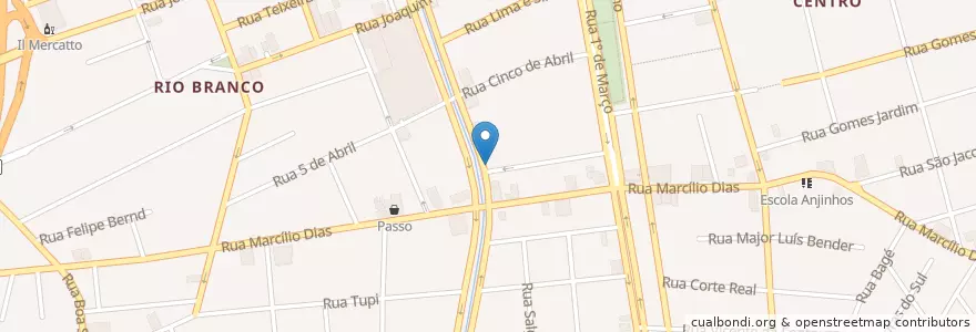 Mapa de ubicacion de Grão Brasil Café en Brasil, Região Sul, Rio Grande Do Sul, Região Metropolitana De Porto Alegre, Região Geográfica Intermediária De Porto Alegre, Região Geográfica Imediata De Novo Hamburgo - São Leopoldo, Novo Hamburgo.