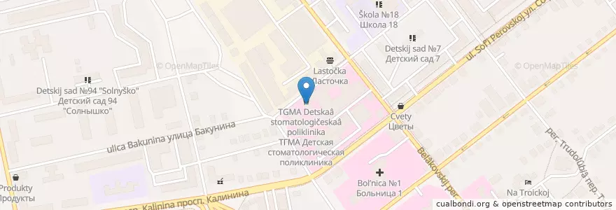 Mapa de ubicacion de ТГМА Детская стоматологическая поликлиника en Russland, Föderationskreis Zentralrussland, Oblast Twer, Городской Округ Тверь, Калининский Район.
