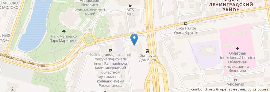 Mapa de ubicacion de ВТБ en 俄罗斯/俄羅斯, Северо-Западный Федеральный Округ, 加里宁格勒州, Городской Округ Калининград.
