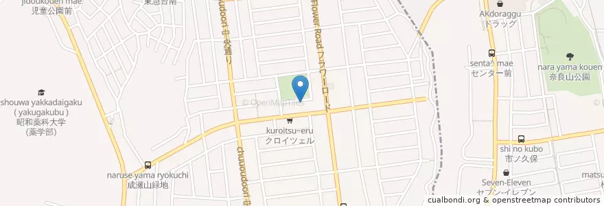 Mapa de ubicacion de クオール薬局成瀬台店 en Japan, Kanagawa Prefecture, Tokyo, Yokohama, Aoba Ward.