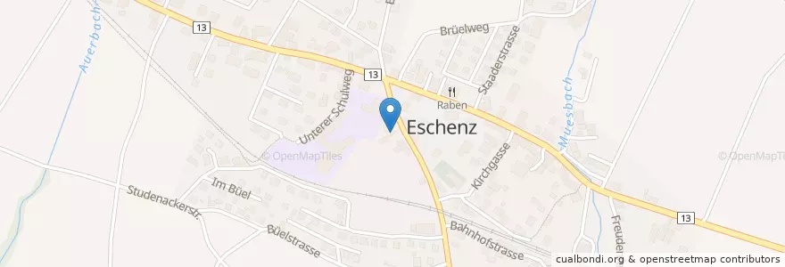 Mapa de ubicacion de Post Eschenz en Schweiz/Suisse/Svizzera/Svizra, Thurgau, Bezirk Frauenfeld, Eschenz.
