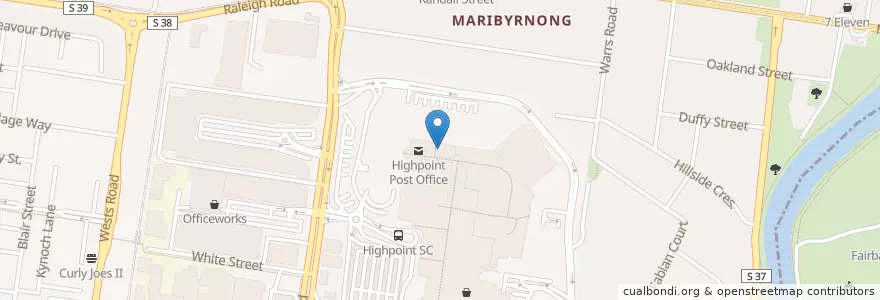 Mapa de ubicacion de KFC en Australië, Victoria, City Of Maribyrnong.