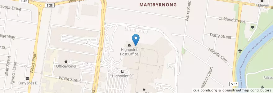 Mapa de ubicacion de Subway en استرالیا, Victoria, City Of Maribyrnong.