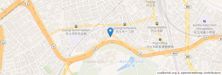 Mapa de ubicacion de 代々木の森 en 日本, 東京都, 渋谷区.