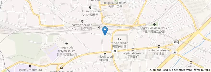 Mapa de ubicacion de 横浜銀行 en اليابان, كاناغاوا, 横浜市, 緑区.