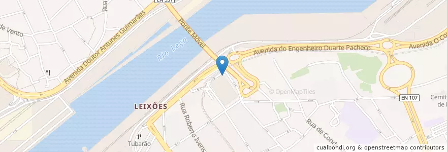 Mapa de ubicacion de Café Internacional en 葡萄牙, 北部大區, Porto, Área Metropolitana Do Porto, Matosinhos, Matosinhos E Leça Da Palmeira.