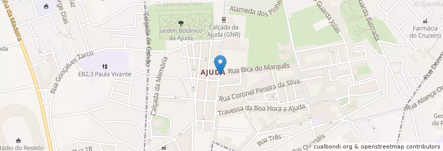 Mapa de ubicacion de Farmácia Mendes Gomes en البرتغال, Área Metropolitana De Lisboa, Lisboa, Grande Lisboa, لشبونة, Ajuda, Belém.