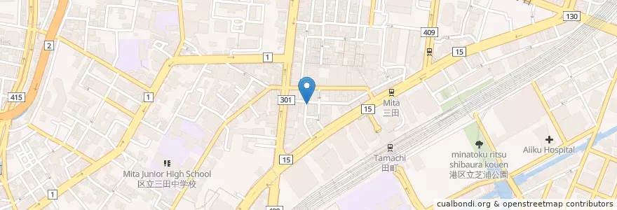 Mapa de ubicacion de 蛇の目寿司 en اليابان, 東京都, 港区.