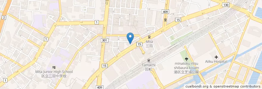 Mapa de ubicacion de 三田皮膚科 en Япония, Токио, Минато.