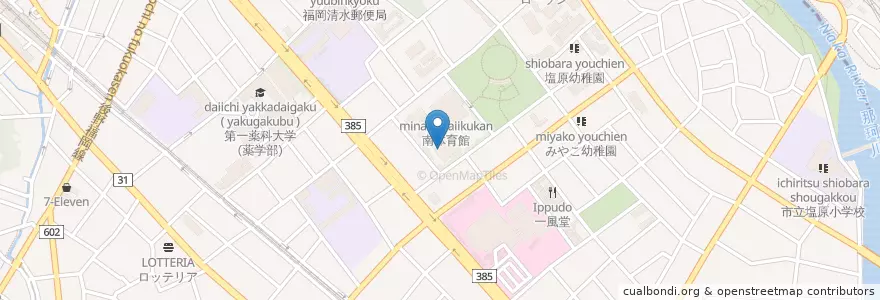 Mapa de ubicacion de 南市民センター en Japonya, 福岡県, 福岡市, 南区.
