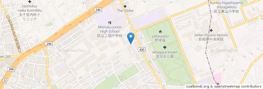 Mapa de ubicacion de 世田谷平安教会 en Japan, 東京都, 世田谷区.