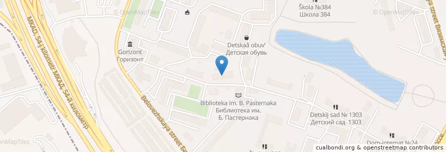Mapa de ubicacion de Поликлиника №143 en Russland, Föderationskreis Zentralrussland, Moskau, Westlicher Verwaltungsbezirk, Можайский Район.