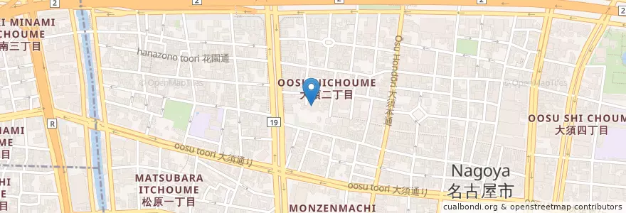 Mapa de ubicacion de 大須観音 en اليابان, 愛知県, 名古屋市, 中区.