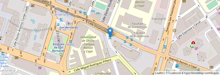 Mapa de ubicacion de 124 Calle Enramadilla en اسپانیا, Andalucía, Sevilla, Sevilla.
