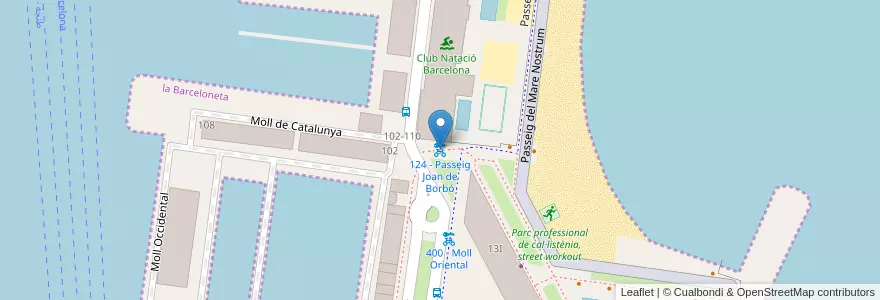 Mapa de ubicacion de 124 - Passeig Joan de Borbó en Sepanyol, Catalunya, Barcelona, Barcelonès, Barcelona.