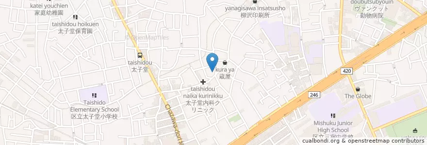 Mapa de ubicacion de 富士見湯 en Japon, Tokyo, 世田谷区.