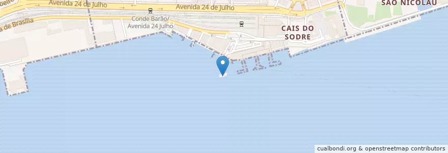 Mapa de ubicacion de Cais do Sodré en ポルトガル.