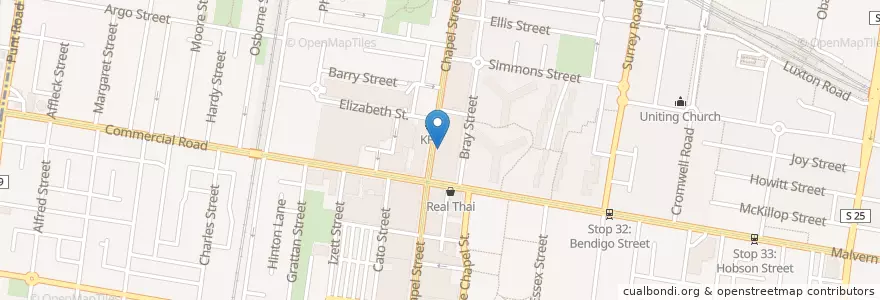 Mapa de ubicacion de Chemist Warehouse en Australia, Victoria, City Of Stonnington.