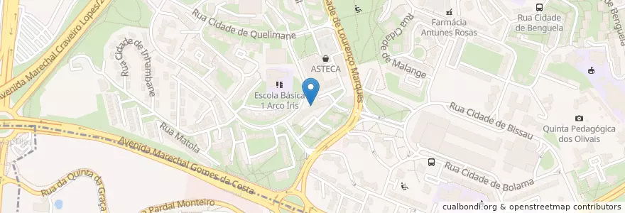 Mapa de ubicacion de Farmácia Reis Oliveira en البرتغال, Área Metropolitana De Lisboa, Lisboa, Grande Lisboa, لشبونة, Santa Maria De Olivais.