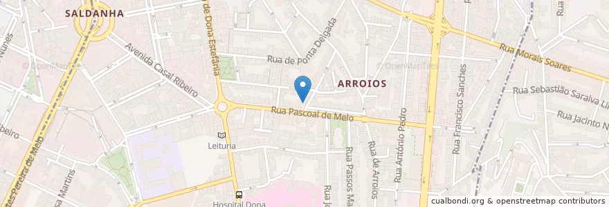 Mapa de ubicacion de Farmácia Portugal en البرتغال, Área Metropolitana De Lisboa, Lisboa, Grande Lisboa, لشبونة, Arroios.
