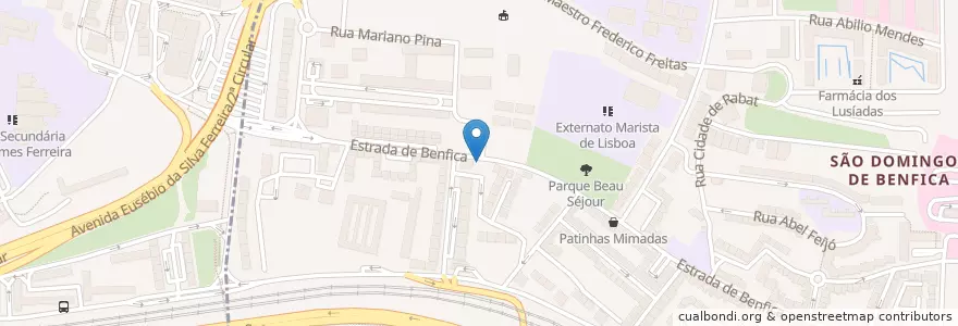 Mapa de ubicacion de Farmácia Sousa en 포르투갈, Área Metropolitana De Lisboa, Lisboa, Grande Lisboa, 리스본, São Domingos De Benfica.