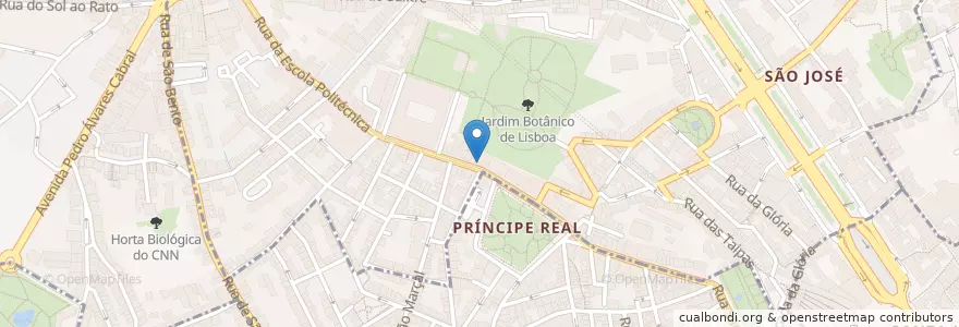 Mapa de ubicacion de Farmácia Principe Real en ポルトガル, Área Metropolitana De Lisboa, Lisboa, Grande Lisboa, リスボン.