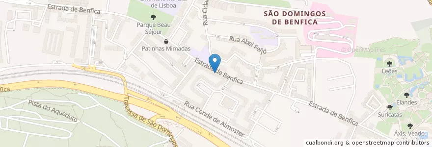 Mapa de ubicacion de Farmácia Vitex en Portugal, Metropolregion Lissabon, Lissabon, Großraum Lissabon, Lissabon, São Domingos De Benfica.