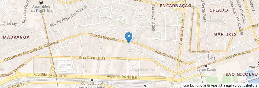Mapa de ubicacion de Farmácia Ultramarina en 葡萄牙, Área Metropolitana De Lisboa, Lisboa, Grande Lisboa, 里斯本, Misericórdia.