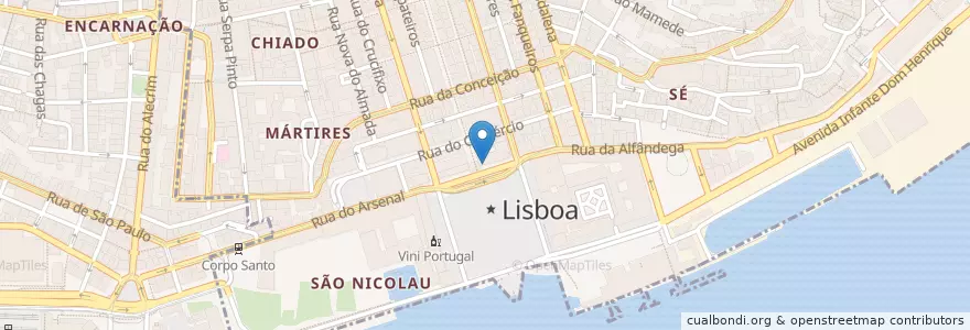 Mapa de ubicacion de Farmácia Privativa Ass. Soc. M. Empregados do Estado en Portugal, Lisbonne, Grande Lisboa, Lisbonne, Santa Maria Maior.