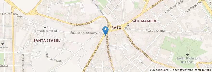 Mapa de ubicacion de Farmácia Largo do Rato en Portugal, Metropolregion Lissabon, Lissabon, Großraum Lissabon, Lissabon.