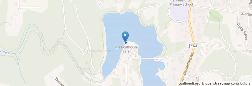 Mapa de ubicacion de The Boathouse Cafe en أستراليا, ولاية فيكتوريا, Shire Of Hepburn.