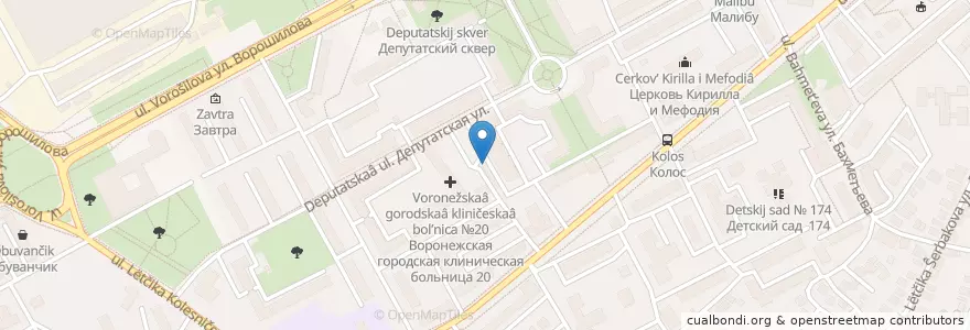 Mapa de ubicacion de EMS en Rusia, Центральный Федеральный Округ, Воронежская Область, Городской Округ Воронеж.