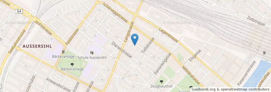 Mapa de ubicacion de Brasil-Grill en 瑞士, 蘇黎世, Bezirk Zürich, Zürich.