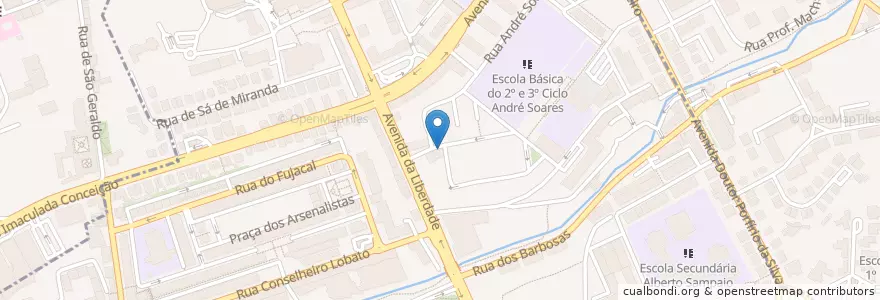 Mapa de ubicacion de Telepizza en البرتغال, المنطقة الشمالية (البرتغال), براغا, كافادو, براغا, São José De São Lázaro E São João Do Souto.