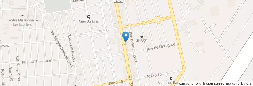 Mapa de ubicacion de Moulin Rouge en ブルキナファソ, Centre, Kadiogo, ワガドゥグー.