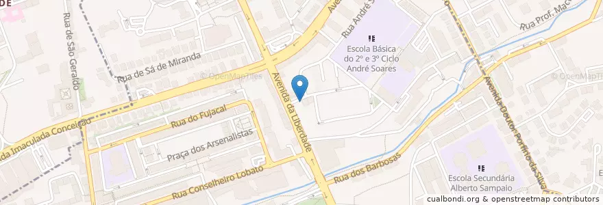 Mapa de ubicacion de Caixa Geral de Depósitos en Португалия, Северный, Braga, Каваду, Braga, São José De São Lázaro E São João Do Souto.