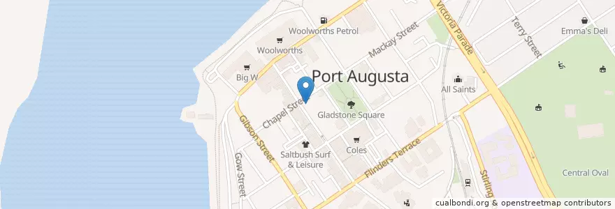Mapa de ubicacion de Australia Post en オーストラリア, 南オーストラリア, Port Augusta City Council.
