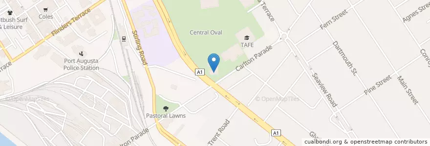 Mapa de ubicacion de Cinema Augusta en 오스트레일리아, South Australia, Port Augusta City Council.