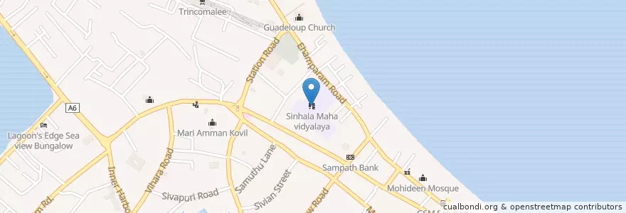 Mapa de ubicacion de T/Rajakeeya Vidyaloka National School en ශ්‍රී ලංකාව இலங்கை, கிழக்கு மாகாணம், තිරිකුණාමළය දිස්ත්‍රික්කය.
