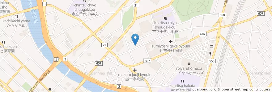 Mapa de ubicacion de お好み焼 ほんだ en Japon, Préfecture De Fukuoka, 福岡市, 博多区.