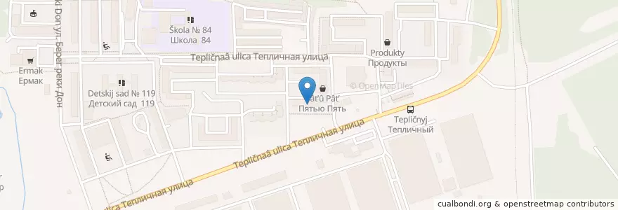 Mapa de ubicacion de Любимая en Russia, Distretto Federale Centrale, Oblast' Di Voronež, Городской Округ Воронеж.