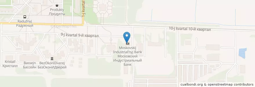 Mapa de ubicacion de Московский Индустриальный Банк en روسيا, Центральный Федеральный Округ, فلاديمير أوبلاست, Зато Радужный.
