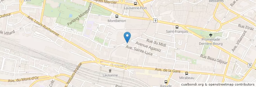 Mapa de ubicacion de L'instant B en Schweiz, Waadt, District De Lausanne, Lausanne.